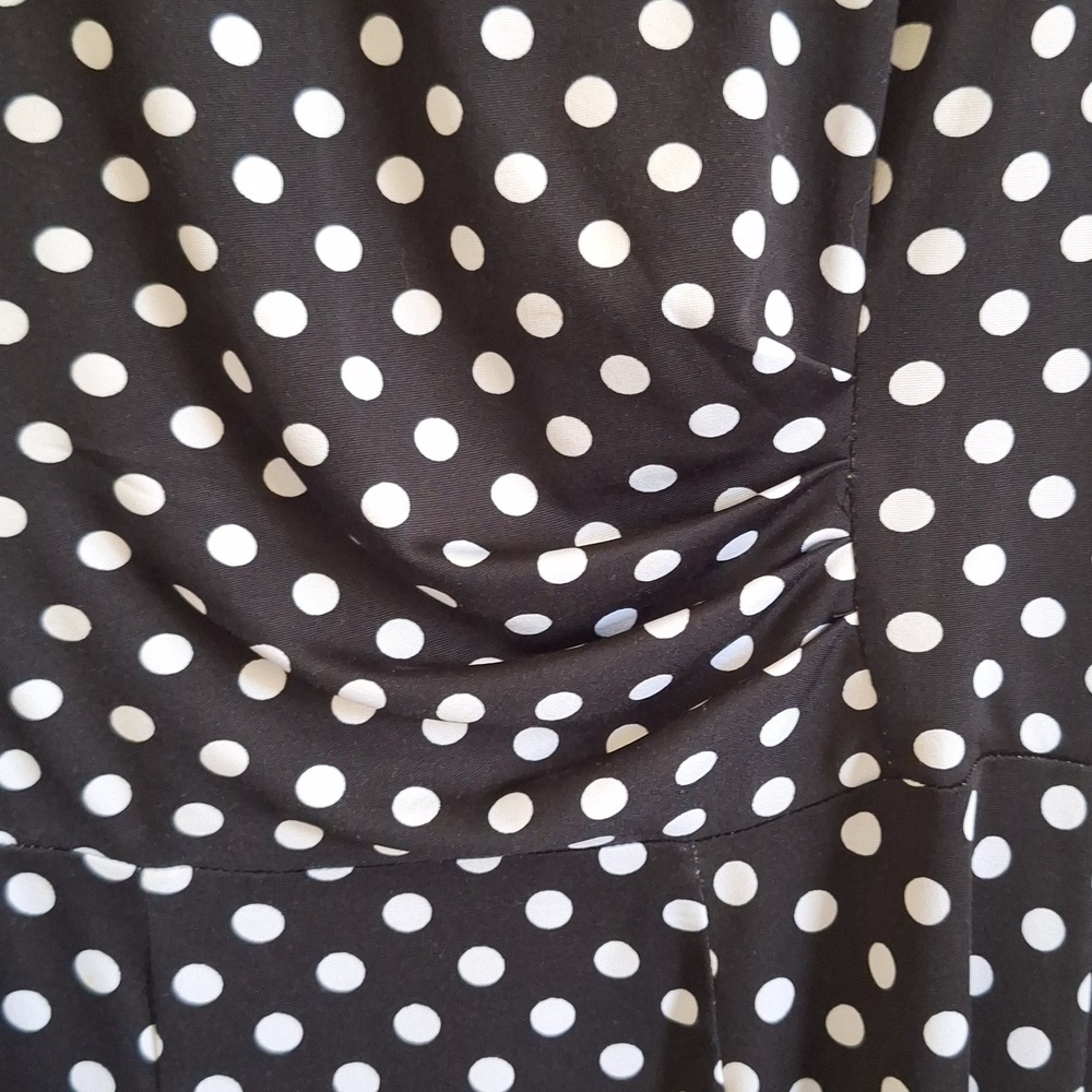 Perceptions Black and White Polka Dot Mini Dress Size 8P - Picture 5 of 9